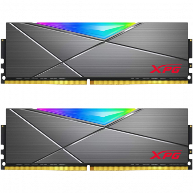 M*c様 XPG DDR4 D50 RGB 32GB (2x16GB) 3200 ذاكرة XPG Spectrix D50 DDR4 32GB (2×16GB) 3200MHz RGB رمادية